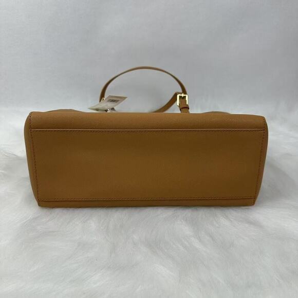 Tory Burch Emerson Small Buckle Tote Shoulder Bag In Leather Brown NWT - Picture 6 of 9